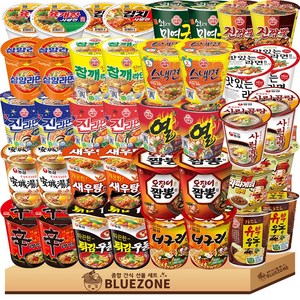 [블루존] 소컵라면 20종 40개입 (너굴2+신2+새우2+오짬2+육발2+짜범2+튀김2+스낵2+유부2+열2+진매2+진순2+안성2+참깨2+삼양2+김도2+도2+맛2+김치2+곰탕2), 1박스
