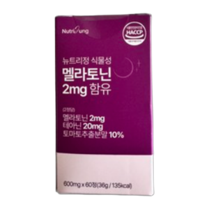 뉴트리정 식물성 멜라토닌 2mg 함유, 1개, 60정