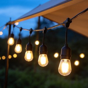 joxy 캠핑 조명 태양광 LED 야외등 LED 라인조명 15M 18구 4400MAH 세트 B26, 전구색, 18개