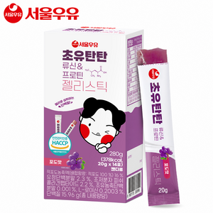 서울우유 초유탄탄 단백질 젤리 츄어블 류신 프로틴 280g, 14회분, 5개