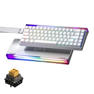 AULA HERO 68 HE 마그네틱 자석축 기계식 키보드 유선 8K 게이밍 키보드, RGB lighting box wired, side engraving white, 라이트닝 자석축
