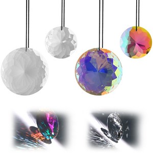 4개 크리스탈 유리 구슬 45 75mm 크리스탈 프리즈마 샹들리에 태양광 반사 크리스탈 펜던트 매달린 펜던트 결혼식 파티 장식용 DIY 크리스탈 (다채로운 색상 투명도)