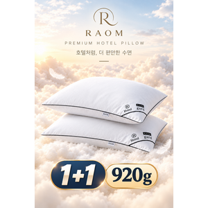 RAOM 5성급 프리미엄 숙면 호텔 베개, 2개, 화이트