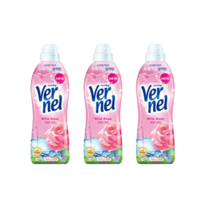 버넬 고농축 섬유유연제 와일드로즈 본품, 900ml, 1개입, 3개