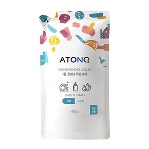 아토앤오투 1종 젖병 주방세제 리필 무향, 480g, 1개