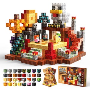 KOABUBY 자석블럭 창의력과 상상력을 키우는 재미있는 역할놀이 블록 장난감, 1세트, 치킨 조키 아레나