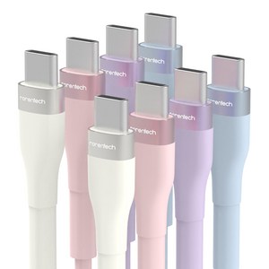 로랜텍 60W PD 파스텔 C to C 초고속충전 케이블, 1개, 크림, 2.4m