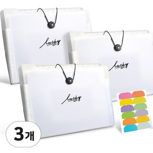 포켓홀더 서류정리파일 인덱스홀더 12칸 바인더 파일폴더, 3개, 레터링