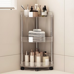 욕실 선반 입지식 화장실선반정리대, 3.투명 3단 삼각형 선반, 1개