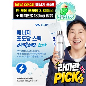 비타민마을 에너지 포도당 스틱 싸랑해요 소다 30p, 180g, 1개