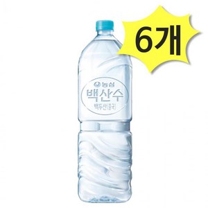 백산수 무라벨 생수, 2L, 6개