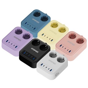 ORDFLES PD65W C타입 고속충전 USB 멀티탭 7구 3C+2A 노트북충전 고용량 4000W 과부하차단 KC인증, 화이트, 1개, 2m