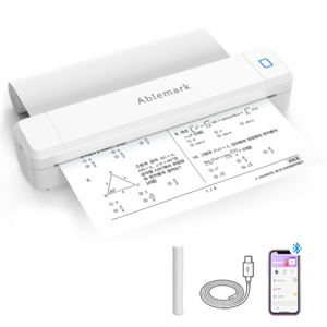 가정용 프린터 A4 휴대용 프린터기 무선 잉크리스 학습 자료 인쇄 Ablemark YEW216, 1개, 프린터 흰색+인쇄 용지 210mm 하얀색 1롤