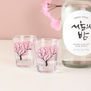 쿡차 따르면 꽃이피는 특이한 소주잔 예쁜 벚꽃 가을 술잔 세트, 8개
