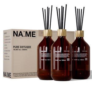 나메 대용량 프리미엄 디퓨저 스틱 세트, 3개, 500ml, 올레길