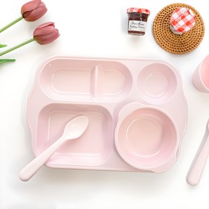 로흐야 로야 805 유아식판 세트, 핑크, 유아식판 + 이유식볼, 1세트