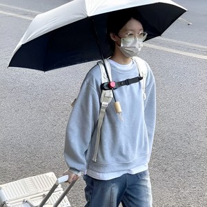 솔브릭 가방 우산 고정 클립 거치대, 블랙, 1개