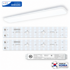 삼성 LED모듈 거실 / 주방등 50W 안정기일체형 (535x69mmX2장) 리폼세트 FPL 대체 절전형 교체용 국내생산, 1세트, 주광색