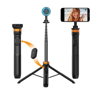K&F Concept MS19 자석식 휴대폰 셀카봉 162cm (무선 블루투스 리모컨 포함), 1개, 블랙, 단일