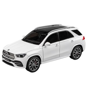 다이캐스트 금속 1:24 벤츠 GLE 350 모델 SUV 자동차 모형 장난감 피규어 전시 인테리어, 1개, 색상_화이트