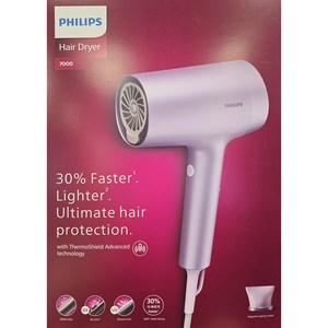 필립스 7000 시리즈 써모 쉴드 어드밴스드 헤어드라이기 1800W, BHD720/09, 라이트메탈릭퍼플