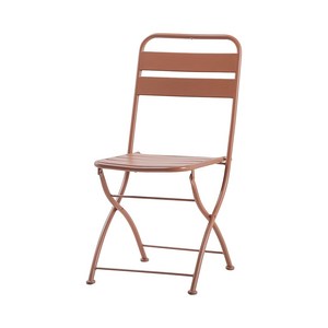 바젤 철제 접이식 야외 의자 카페 테라스, 코랄핑크, 2개