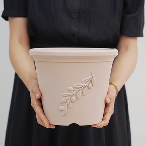 아침향기 올리브 인테리어 수지 토분, 베이지, 1개