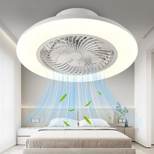 joxy 590mm LED 원형 실링팬 조명 3색 모드 360도 회전 리모컨 포함 HG-8131, 흰색