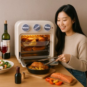 눕눕 오븐형 에어프라이어 18L 대용량 에어프라이기, 화이트