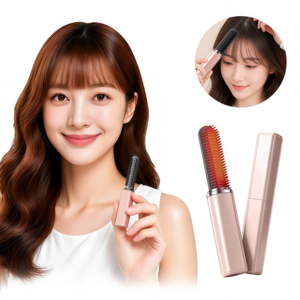 Keka 무선 c컬 뿌리볼륨 빗 고데기 미니 휴대용 남녀공용, jyx-18, 로즈골드