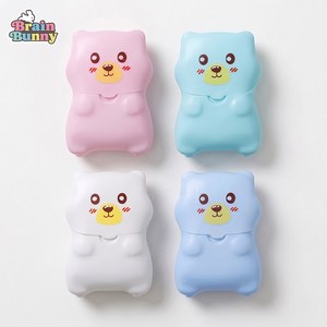 브레인버니 곰돌이 종이비누 핸디 휴대용, 화이트+블루+핑크+민트, 4개, 2.7g