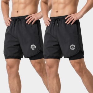 도도미아 1+1 남자 수영복 5부 투인원 반바지 래쉬가드 런닝 헬스 운동복 바지