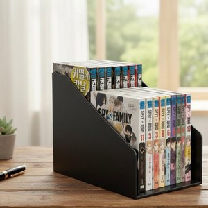 [1+1] 마이빈 2단 계단식 책꽂이 듀얼 책상 책정리 만화책 보관 보관함 정리함 북엔드 선반 블랙, 블랙(2개입)