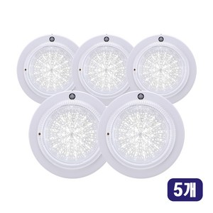 킴스LED 원형 센서등 15W 240mm, 5개, 주광색