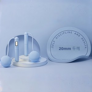 줄없는 줄넘기 유무선겸용+2cm TPE 완충 매트 세트, 1개, 푸른+랜덤 스타일 완충 매트
