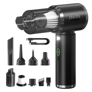 Darlisex 무선 차량용청소기 휴대용 진공 핸디 청소기 에어건 UV 램프, Y8 PRO, 블랙