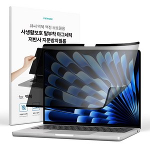 뷰씨 맥북 사생활 보호 저반사 마그네틱 탈부착 액정 보호 필름, 1세트