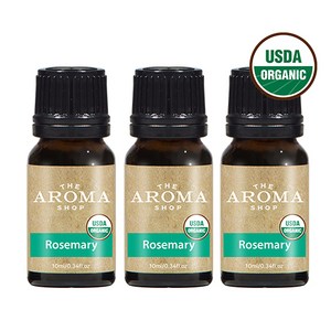 더아로마샵 USDA 유기농 에센셜오일 디퓨저 아로마테라피 숙면 힐링, 3개, 10ml, 로즈마리 유기농 에센셜오일