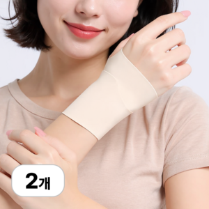 로멀리 초슬림 손목 보호대 탄성 밴드, 2개, 아이보리