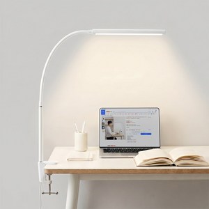 책상 조명 클램프 LED 스탠드 조명 밝기조절 색온도조절 데스크 공부 스탠드 조명 Airwit, 화이트