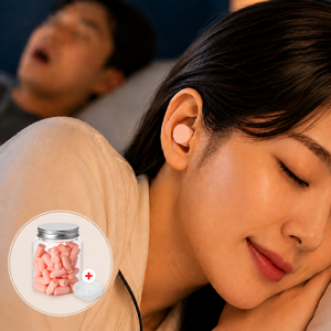 더프레즌트 수면용 학습용 수험생 대용량 귀마개 살구색 케이스증정, 60개입, 1개