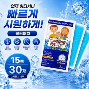 엔키프 붙이는 아이스 쿨패치 여름 냉감 쿨링 15팩 총30개, 1세트