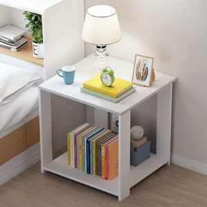튼튼한 미니 협탁 2단 수납장 사이드 테이블, 화이트