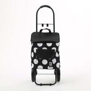 트렌드컨테이너 바퀴달린 시장 장바구니 보온보냉 접이식 캐리어 소형, 1개, 큰도트