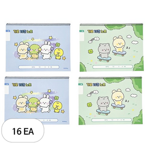 아이비스 초등 슬림 쓰기 노트 15칸 가로형, 랜덤발송, 16개