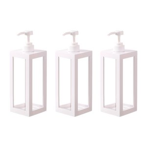 1+1+1 사각 욕실 디스펜서 모던스타일 리필용 1000ml, 화이트, 3개