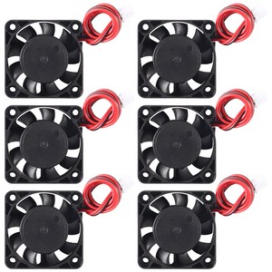 Dorhea 6개입 4010 DC12V/24V 미니 브러시리스 냉각팬 40x40x10mm 2핀 단자 3D프린터 DVR 소형가전 쿨링팬, 6개, black, 4010 24V