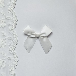 올리브파티 선물 포장 장식 공단 8cm 완성 리본 완제품, 30개, 화이트