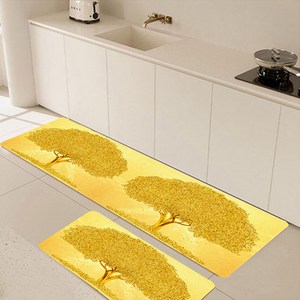 숲과사람들 1+1 빨아쓰는 깨지지 않는 금전수 황금 돈나무 발매트 60*40cm 80*50cm 120*40cm, 물결 금전수