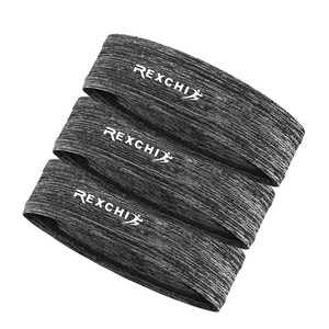 탑트레일 REXCHI 스포츠 헤어밴드 3개구성 통기성 좋은 헤어밴드, 1세트, 멜란지그레이